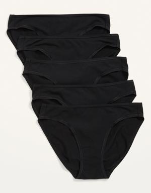 Old Navy Mid-Rise Supima® Cotton-Blend Bikini Underwear 5-Pack black