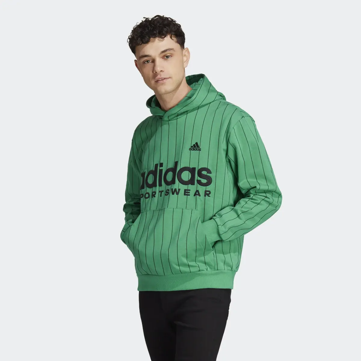 Adidas Camisola Listrada com Capuz em Fleece. 2