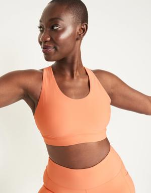 Old Navy Medium-Support PowerSoft Strappy Sports Bra for Women 2X-4X orange