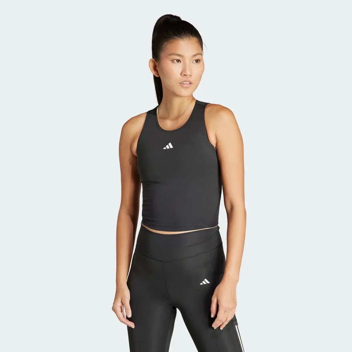 Adidas Branded Mesh Crop Tank Top. 2