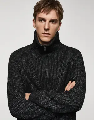 Perkins zip neck wool sweater