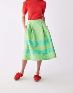 Lime Checked Tea Skirt