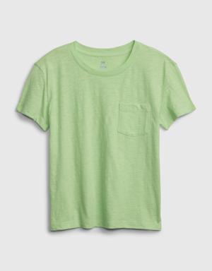 Gap Kids 100% Organic Cotton Pocket T-Shirt green