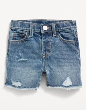 Ripped Cut-Off Jean Shorts for Toddler Girls blue
