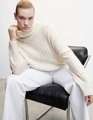 Fleece turtleneck sweater