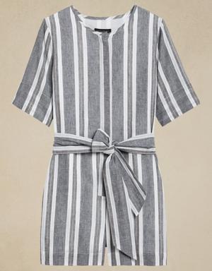 Petite Cotton-Linen Romper multi