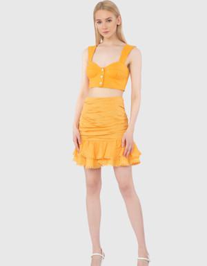 Frilly Mini Orange Skirt