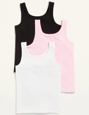 Square-Neck Tank Top 3-Pack for Girls multi
