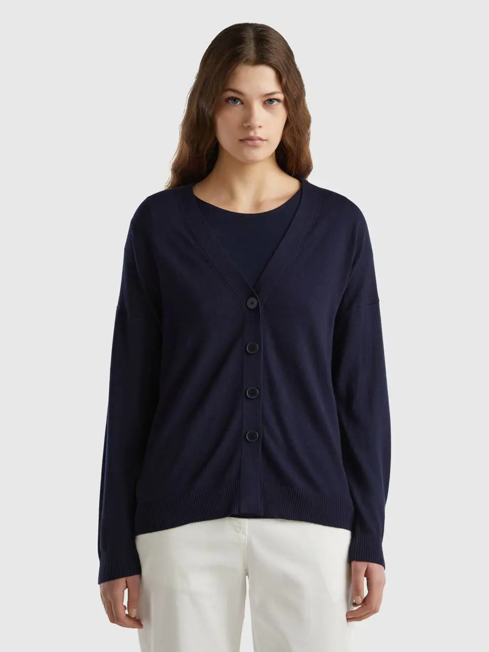 Benetton cotton and modal® blend cardigan. 1