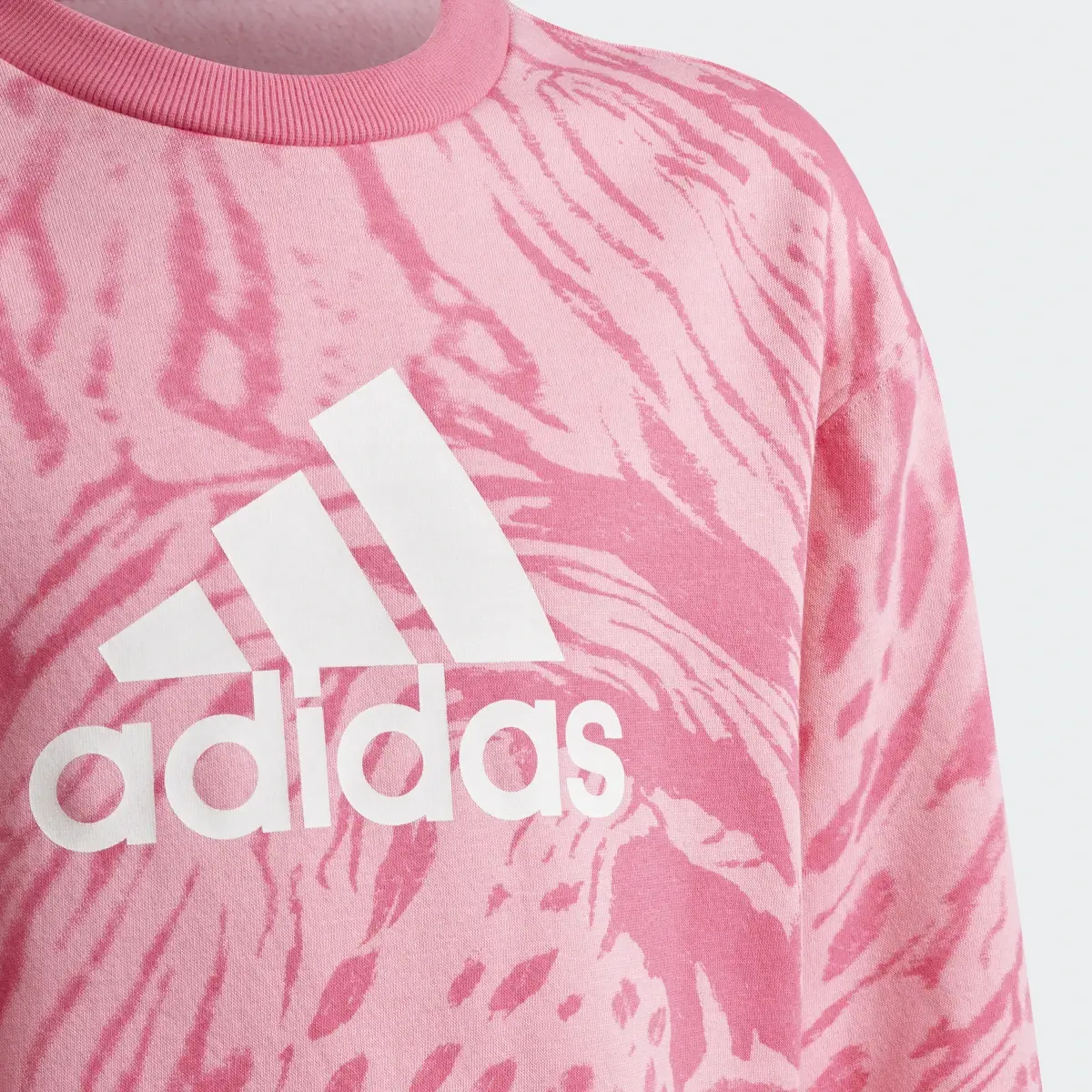 Adidas Future Icons Hybrid Animal Print Cotton Loose Sweatshirt. 3