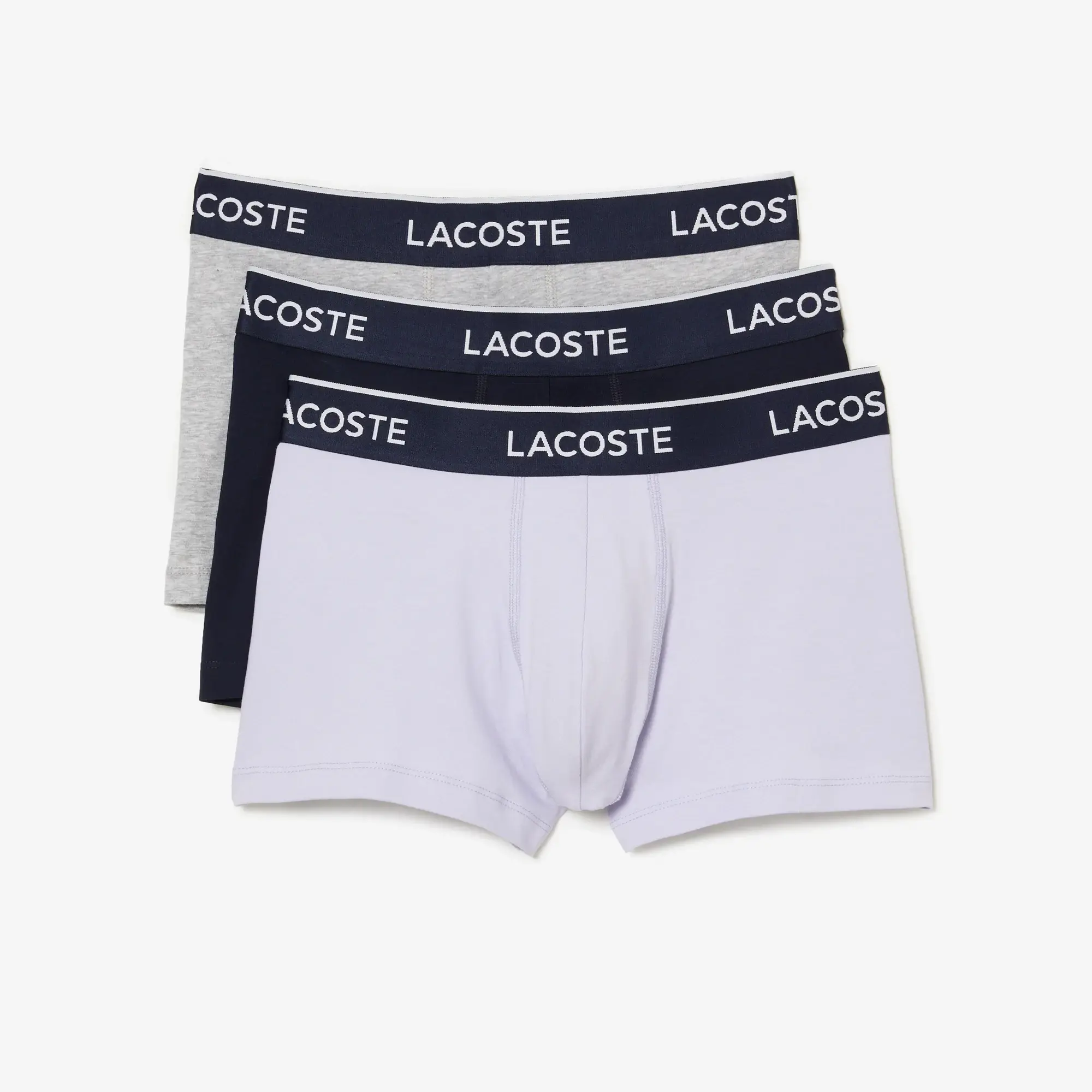 Lacoste Lot de 3 boxers courts casual unis. 2