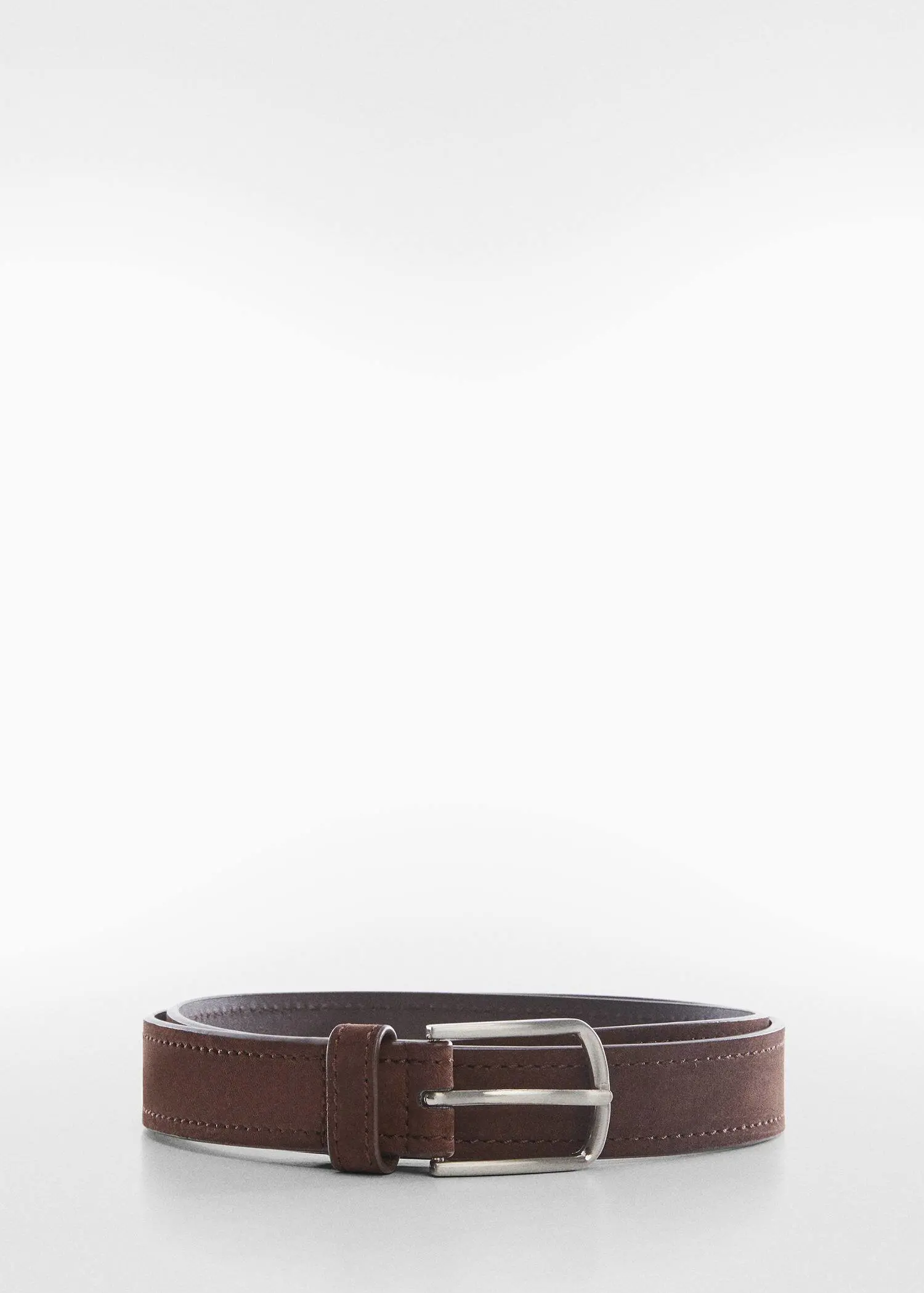 Mango Suede leather belt. a close up of a belt on a white background 