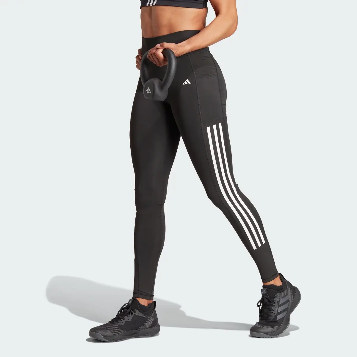 Adidas Optime 3-Stripes Full-Length Leggings. 1