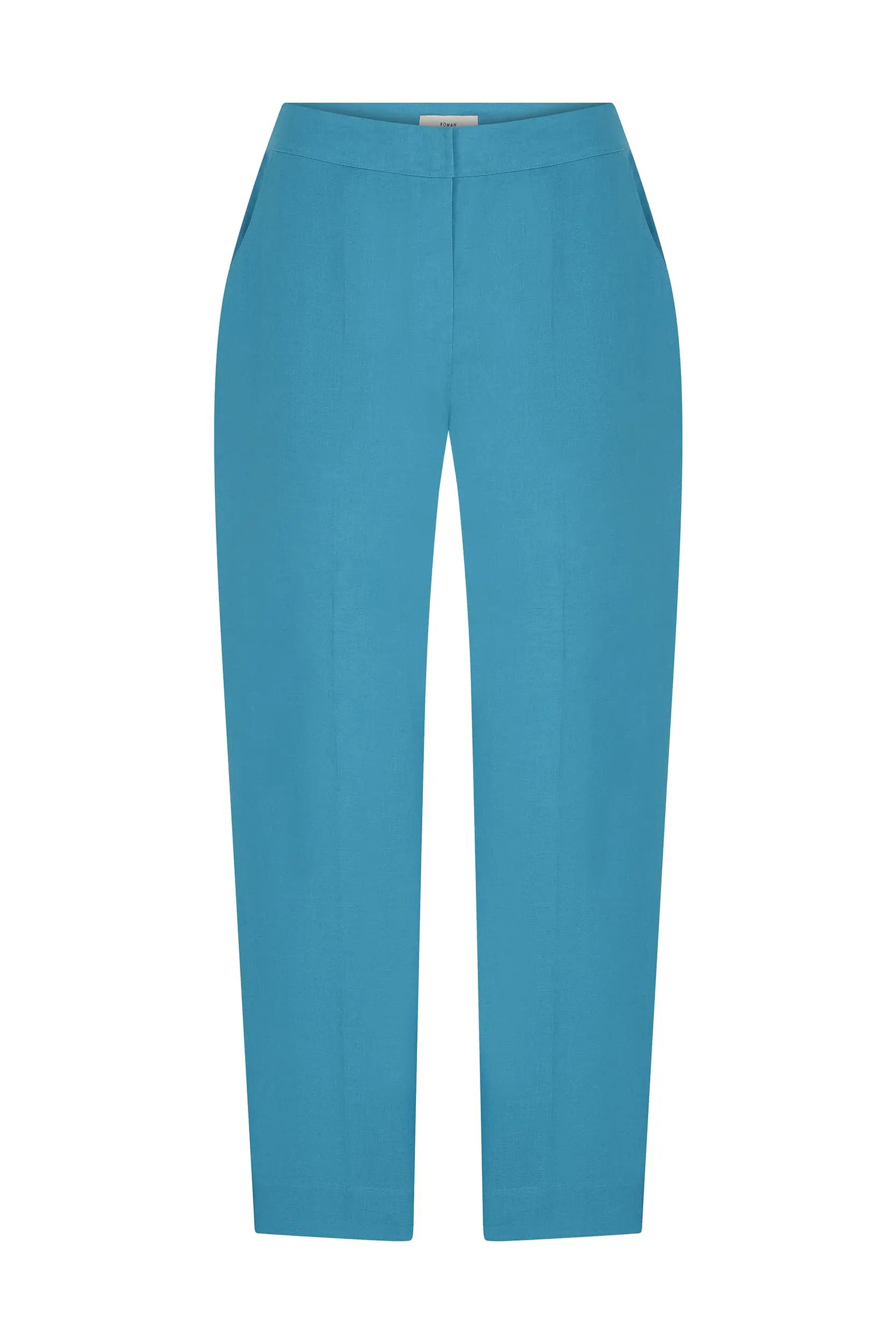 Roman Turquoise Wide Leg Trousers - 4 / Turquoise. 1