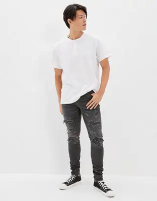 American Eagle AirFlex+ Patched Athletic Skinny Jean. 1 American Eagle AirFlex+ Patched Athletic Skinny Jean. 1