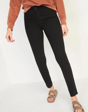 High-Waisted Pop Icon Black Skinny Jeans for Women black