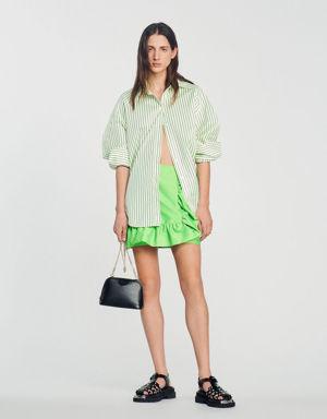 Oversized shirt with stripes Select a size and