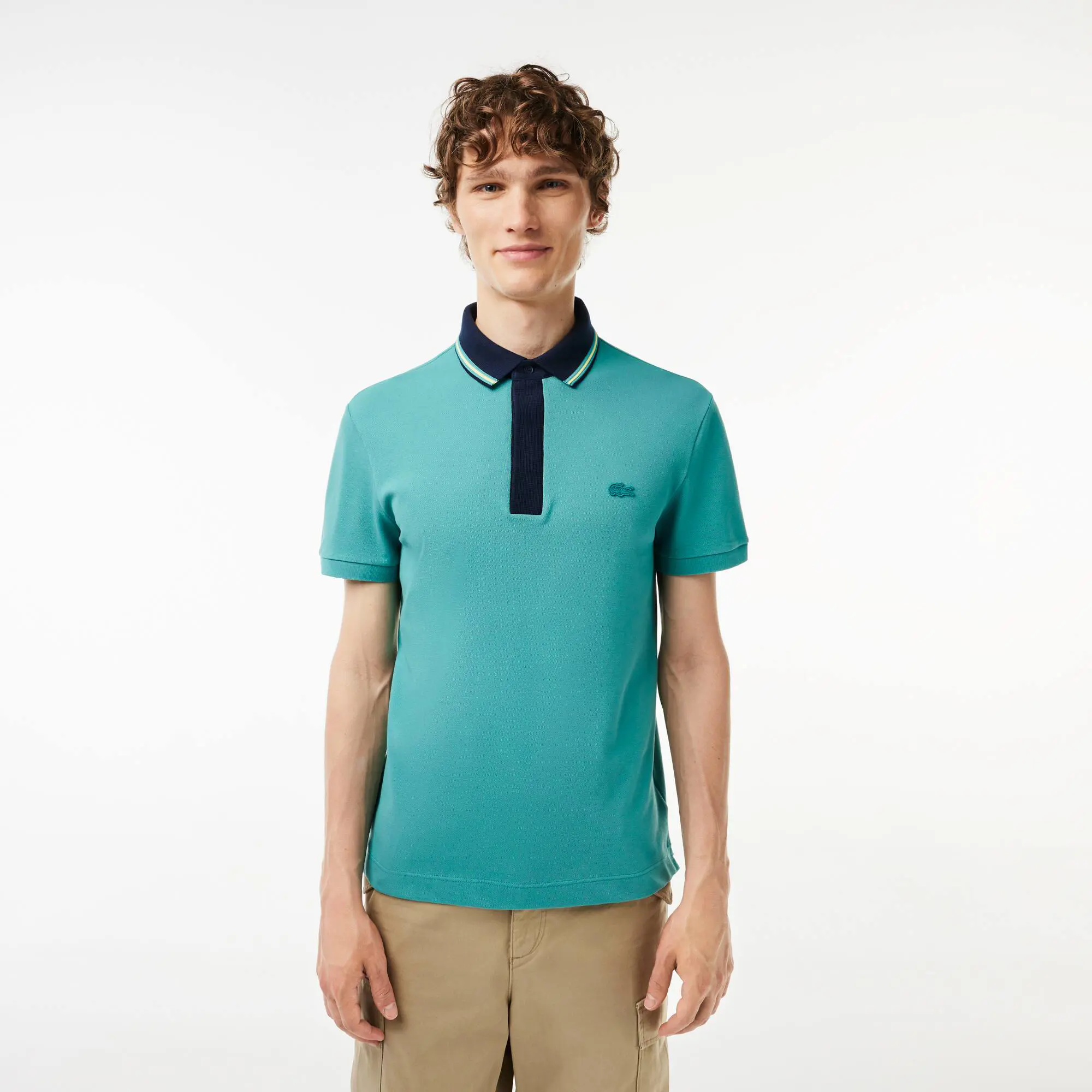 Lacoste Smart Paris Regular Fit Contrast Neck Polo Shirt. 1