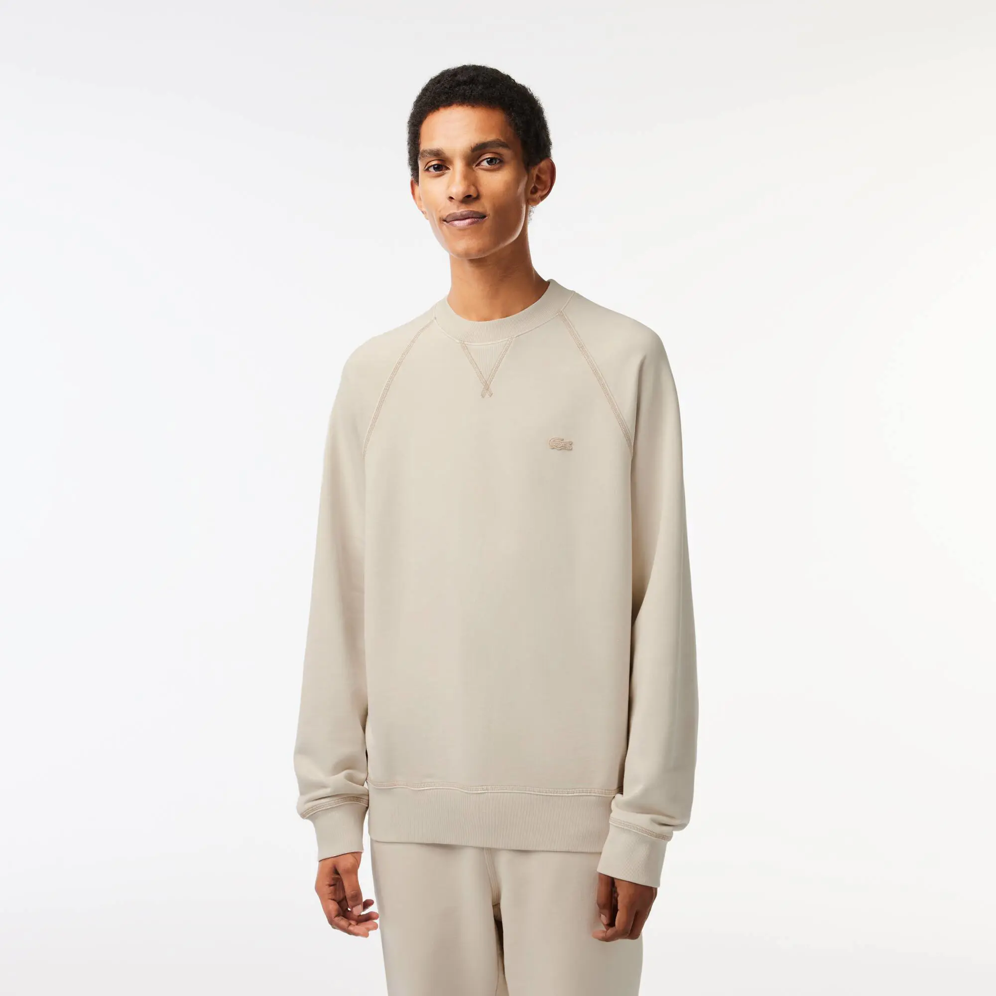 Lacoste Men’s Lacoste Round Neck Organic Cotton Sweatshirt. 1