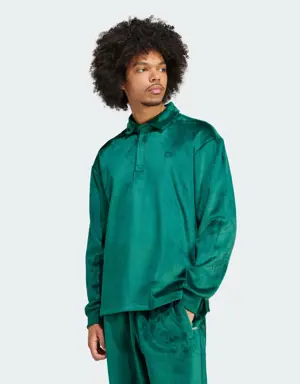 Premium Essentials+ Velvet Long Sleeve Polo Sweatshirt