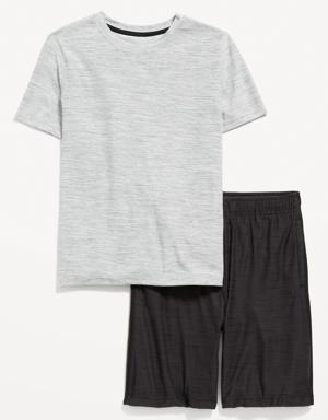 Breathe On Tee And Shorts Set For Boys gray