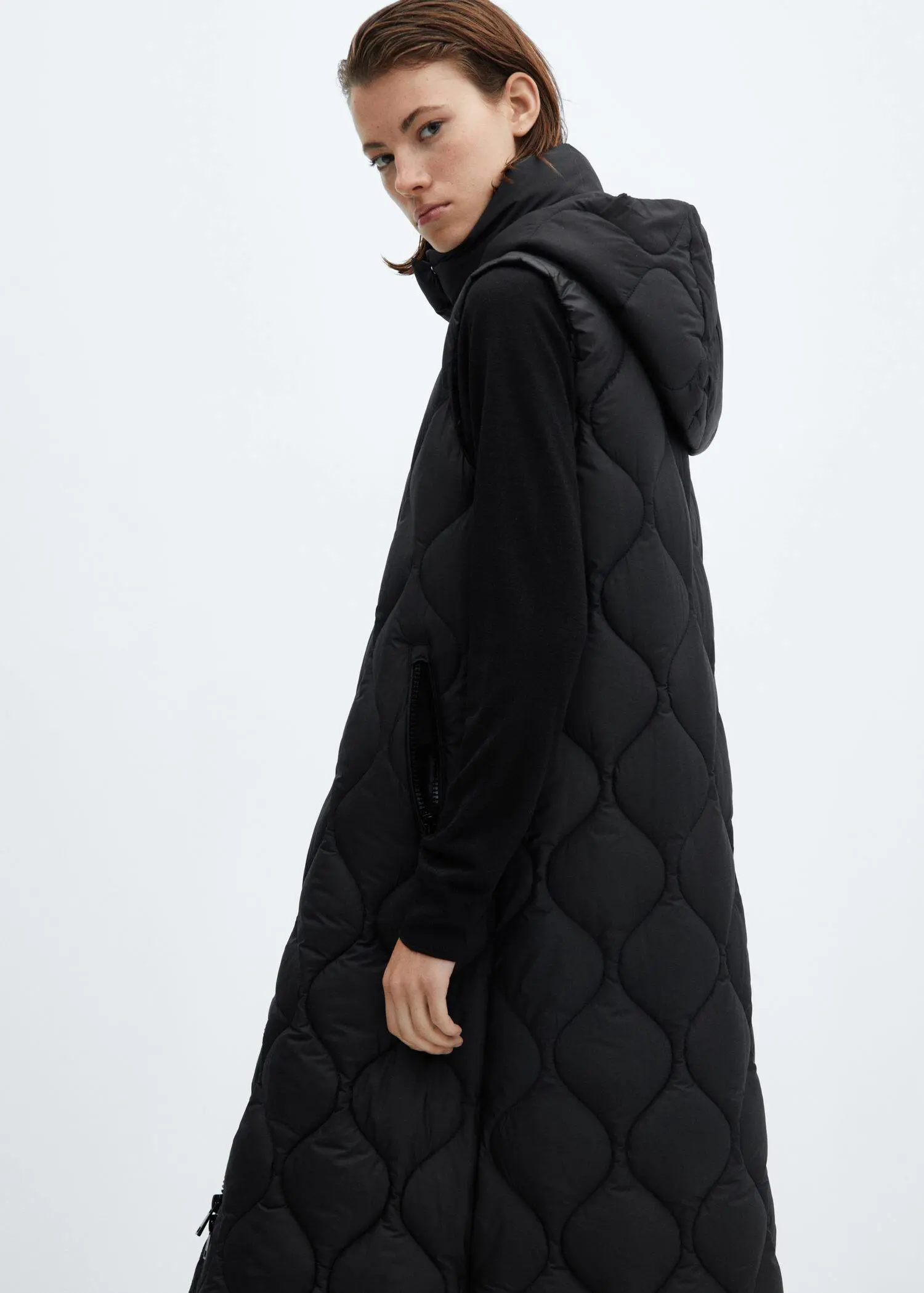 Mango Long quilted vest. 1