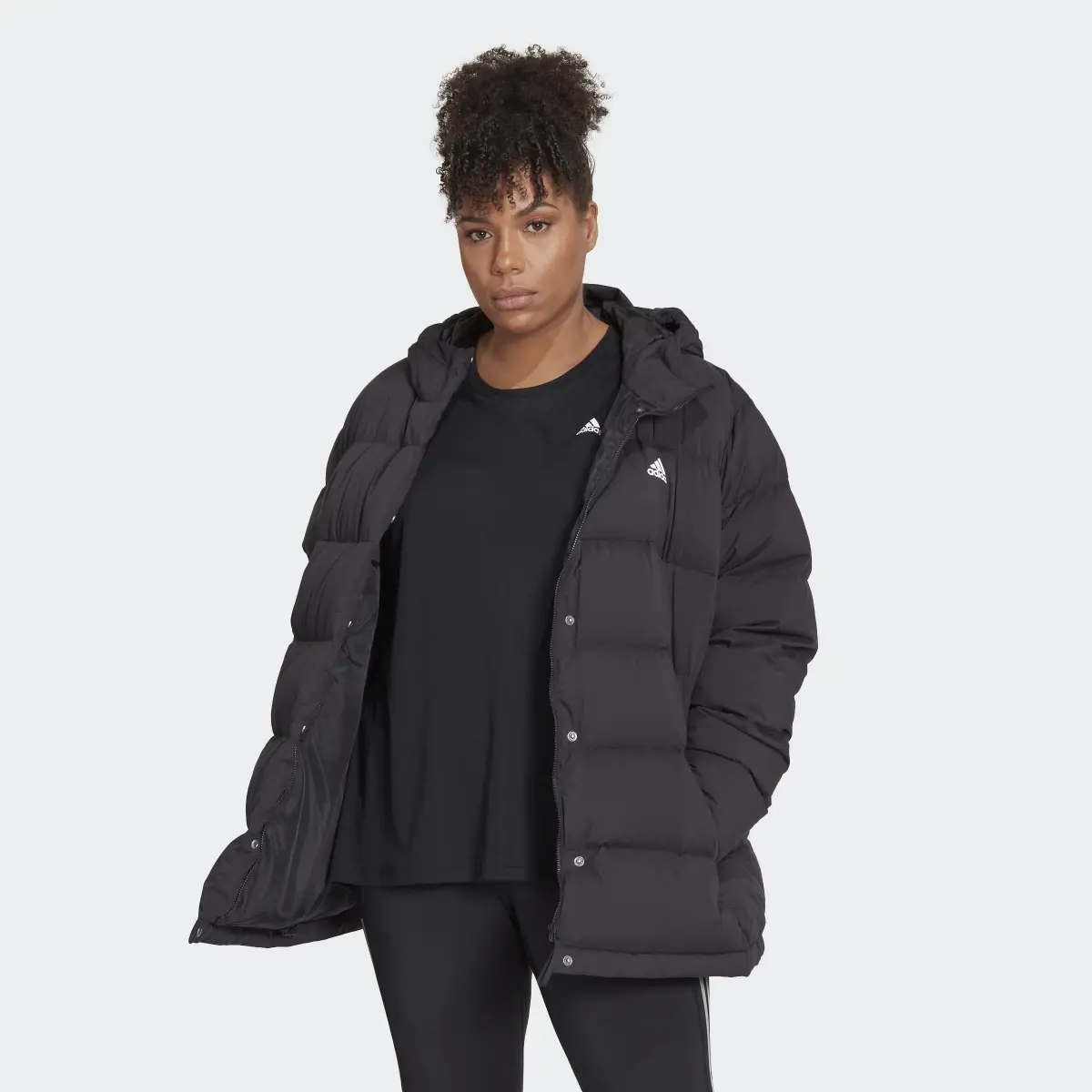 Adidas Helionic Hooded Down Jacket (Plus Size). 2