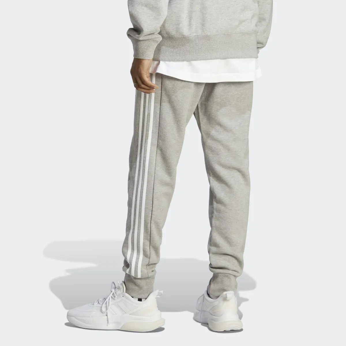 Adidas Essentials French Terry Tapered Cuff 3-Stripes Pants. 2