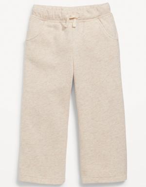 French Terry Wide-Leg Jogger Sweatpants for Toddler Girls beige