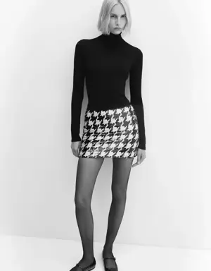 Houndstooth sequined skirt