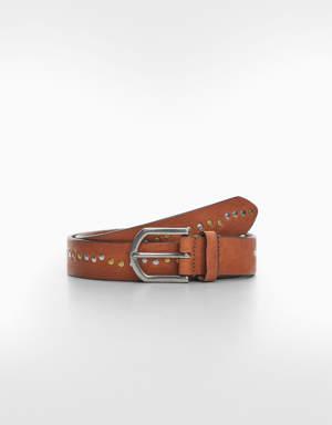 Stud leather belt