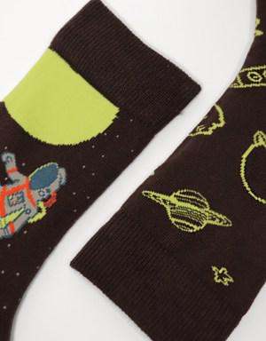 2'li Paket Under The Stars Erkek Soket Çorap Antrasit - Soket Çorap