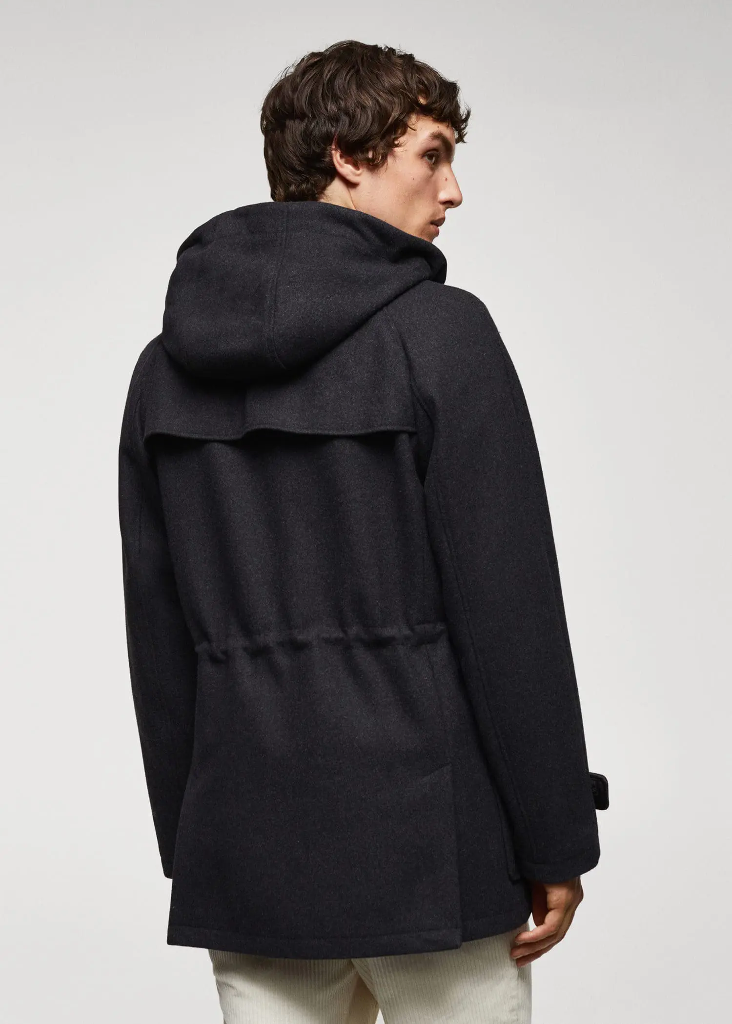 Mango Detachable hood wool coat. 3
