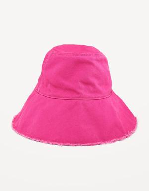 Old Navy Frayed Canvas Bucket Hat for Women pink