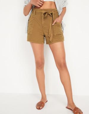 High-Waisted Workwear Shorts -- 4.5-inch inseam yellow