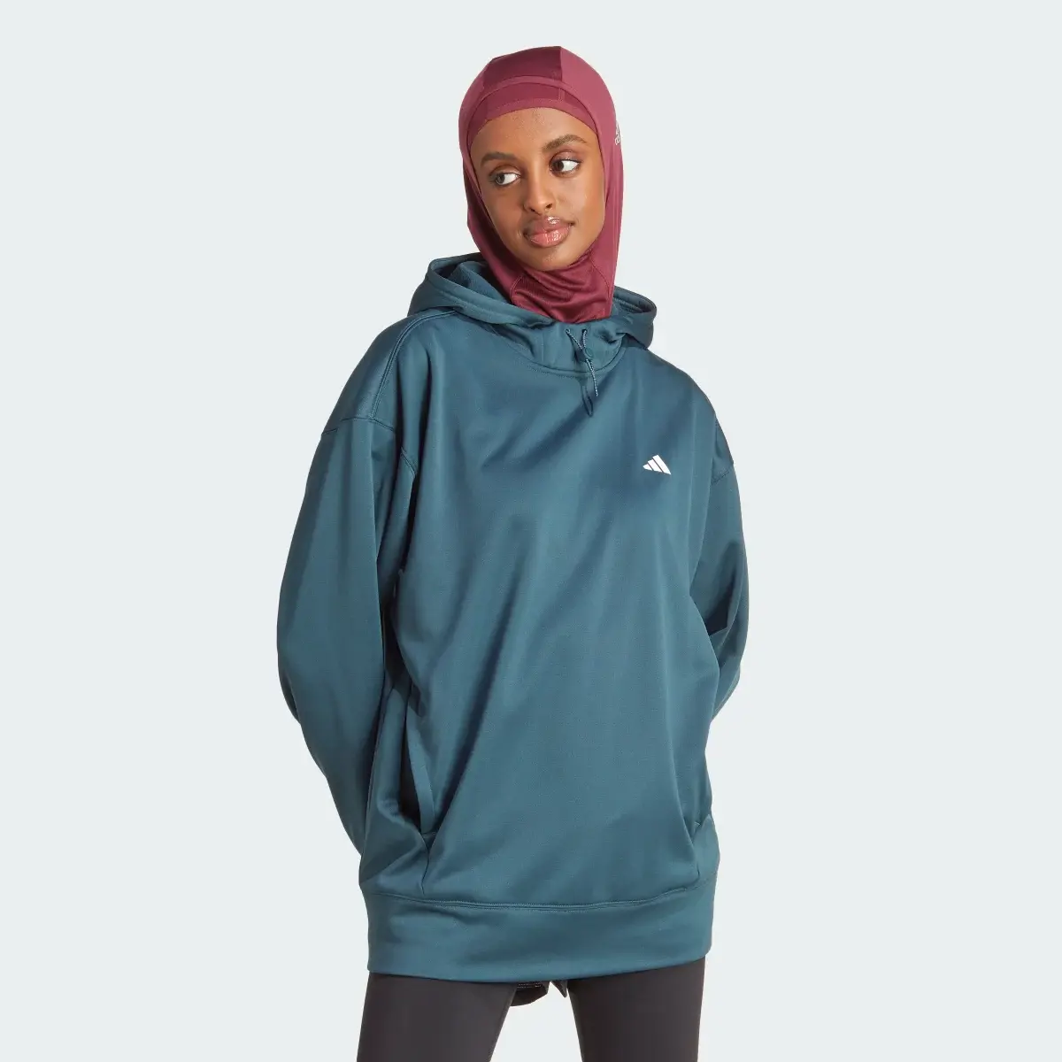 Adidas Aeroready Game and Go Fleece Hoodie. 2