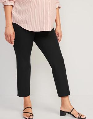 Maternity Side-Panel Pixie Straight Ankle Pants black