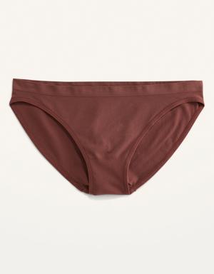 Low-Rise Seamless Bikini Underwear for Women brown