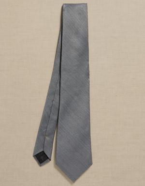 Banana Republic Spina Italian Linen-Silk Tie gray