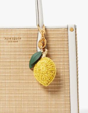 Lemon Drop Beaded Crochet Key Fob