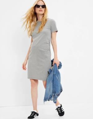 Maternity Ruched T-Shirt Dress gray