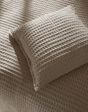 Capa de almofada de algodão com estrutura waffle 60 x 60 cm
