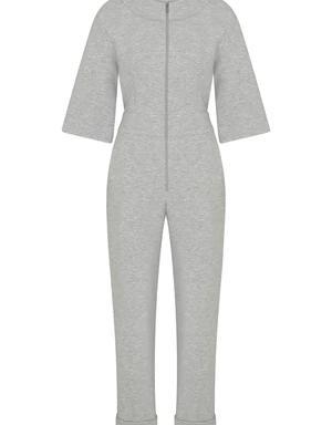 Grey Textured Jumpsuit