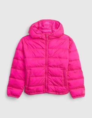 Kids 100% Recycled Lightweight Puffer Jacket pink