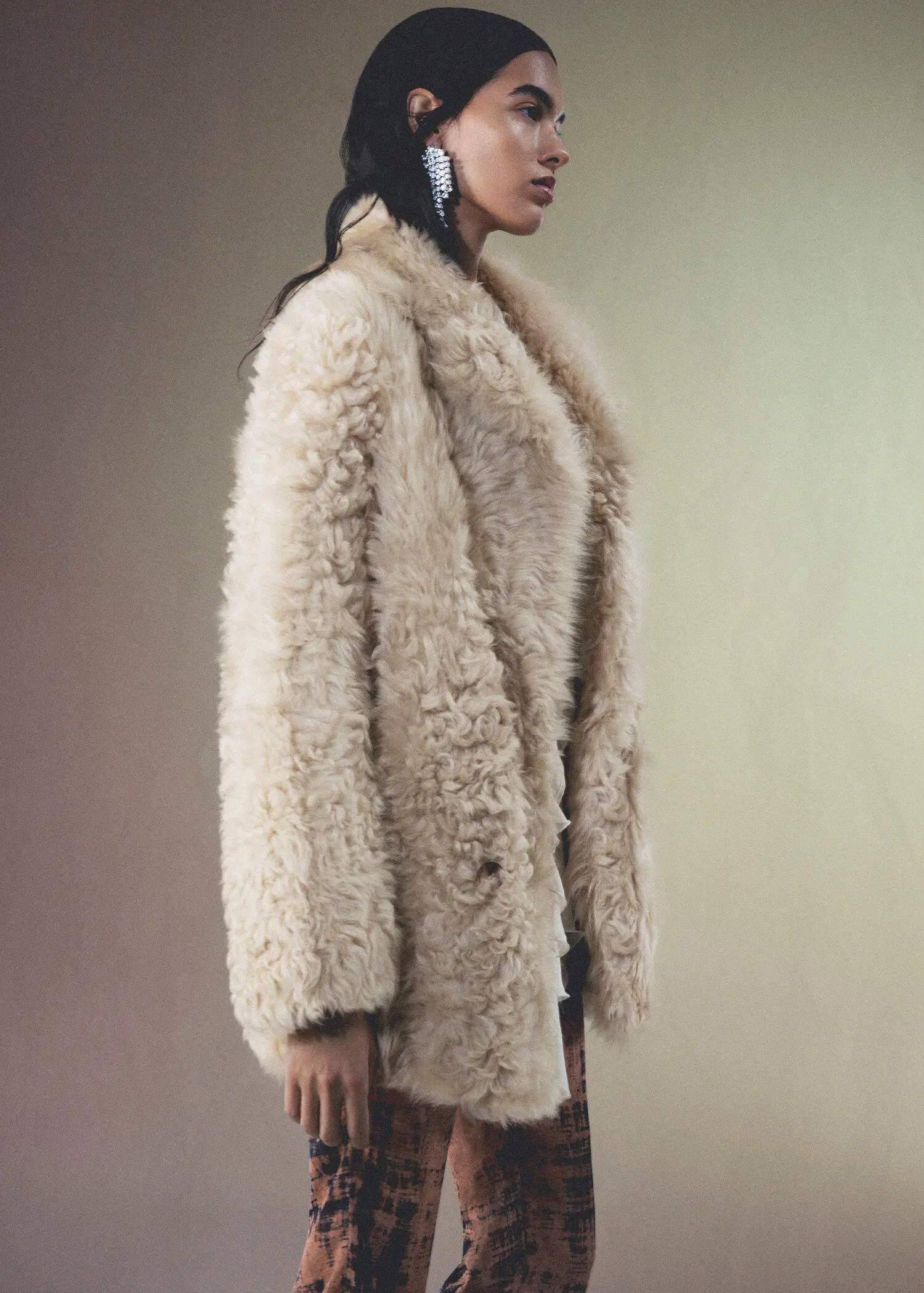 Mango Leather coat with fur-effect interior. 1