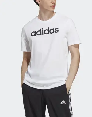 Adidas Playera Essentials Logo Lineal Bordado Tejido Jersey