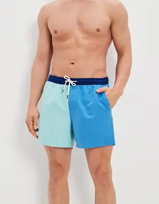 American Eagle 5" Colorblock Swim Trunk. 1