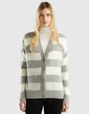 striped cardigan in alpaca blend