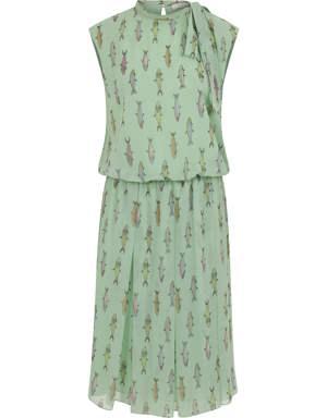 Tiered Fish Print Dress - Conscious Product