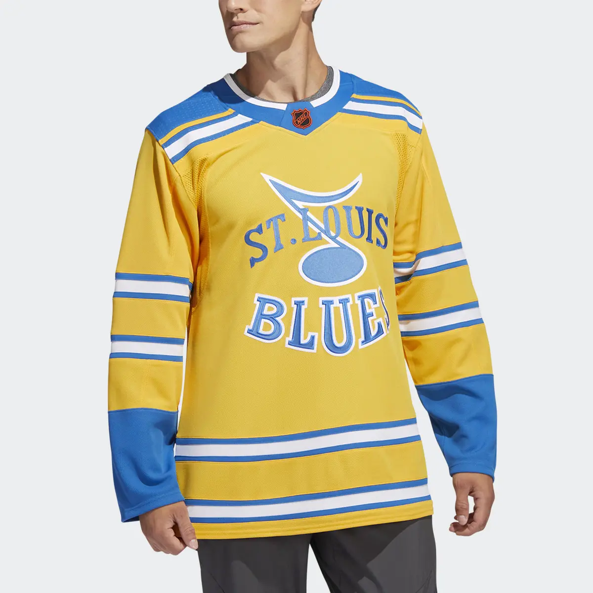 Adidas Blues Authentic Reverse Retro Wordmark Jersey. 1